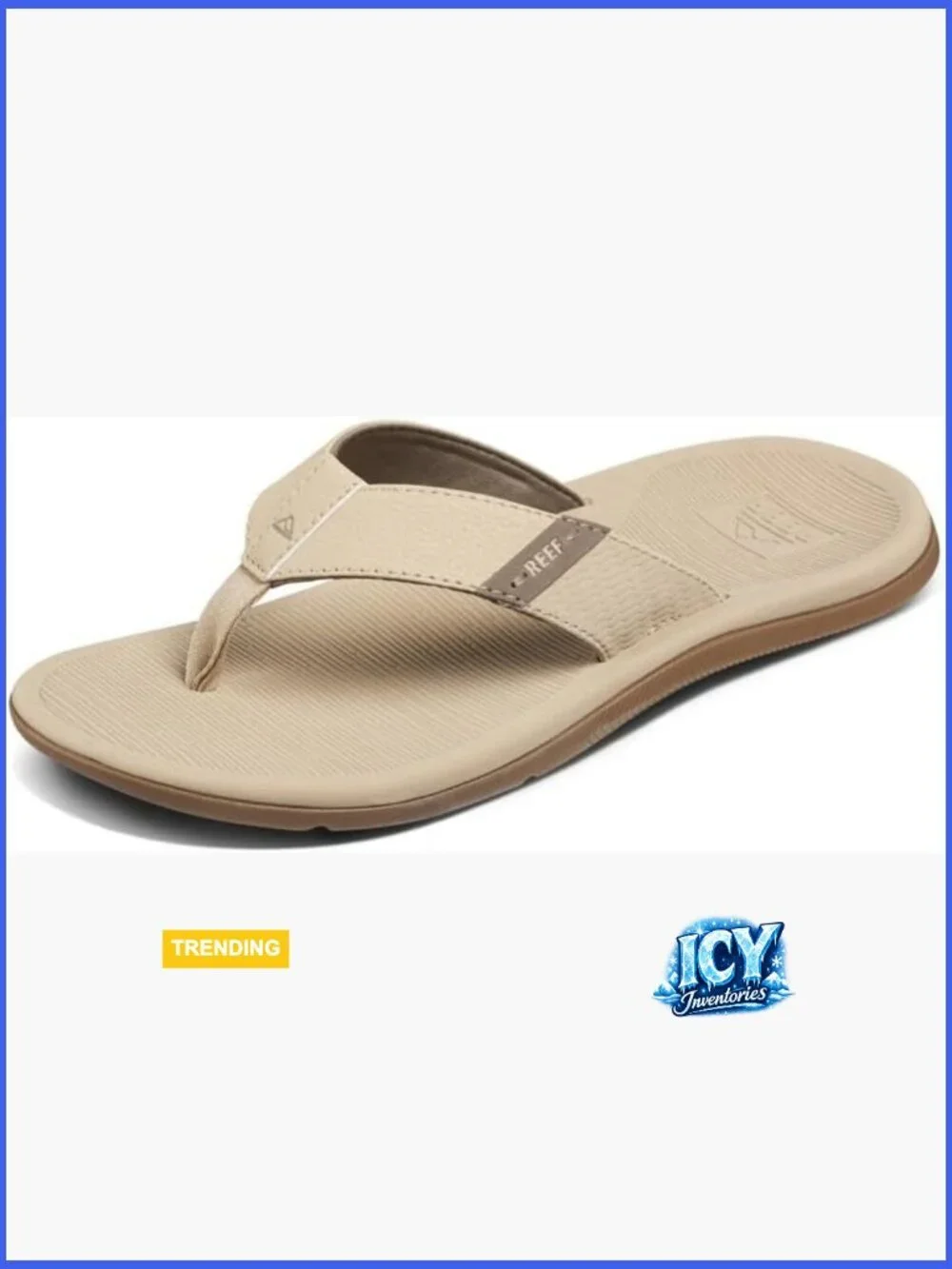 Reef Santa Ana Men's Flip Flop Sandal - Vegan Leather, EVA Footbed